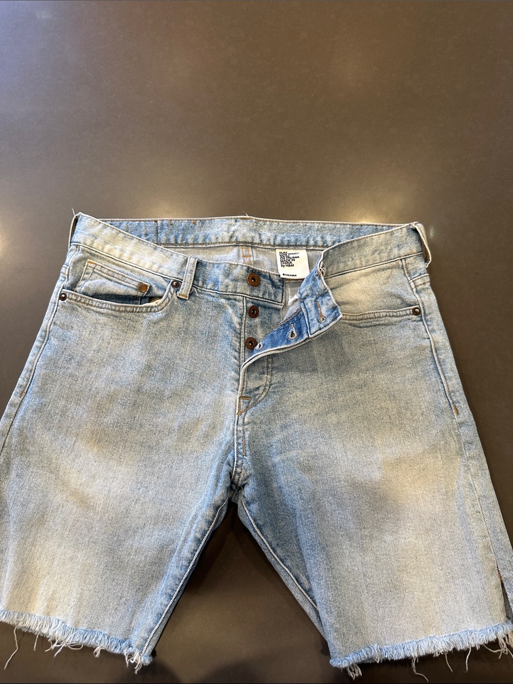H&M Light Blue Men’s Denim Shorts - Button-Fly